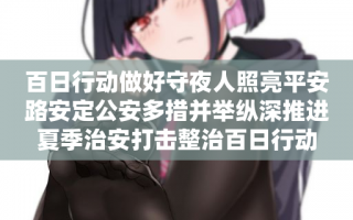 百日行动做好守夜人照亮平安路安定公安多措并举纵深推进夏季治安打击整治百日行动