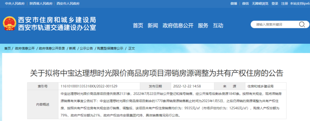 西安新增1770套共有产权房!均价9935元/㎡! 第1张