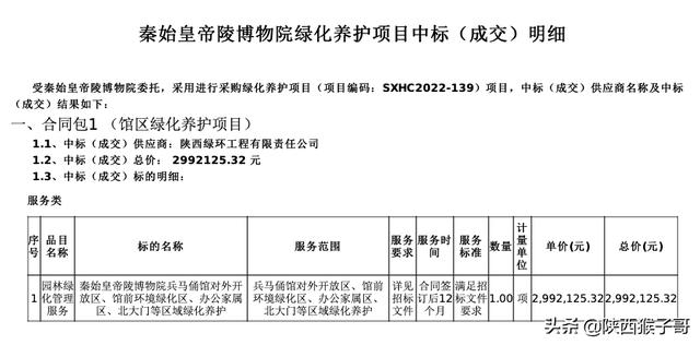 西安水元素(秦始皇帝陵博物院绿化养护项目)  第1张