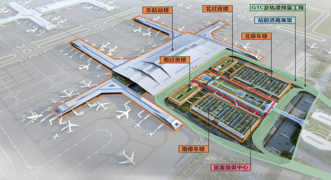 西安建设T5航站楼，还顺带修了一座“高铁站”！-第11张图片