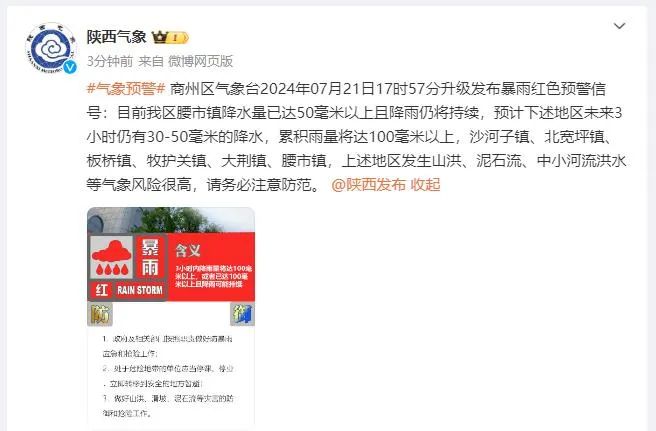 西安天气,西安娱乐旅游休闲,短时暴雨将抵陕西!| 大雨即将再次来袭 第4张